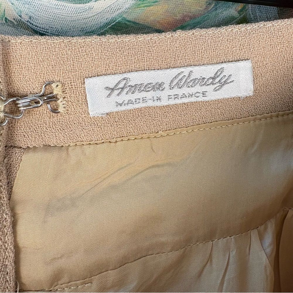 Chloé Beige A-Line Midi Skirt Button Back High Waist Size 42 - Picture 4 of 11